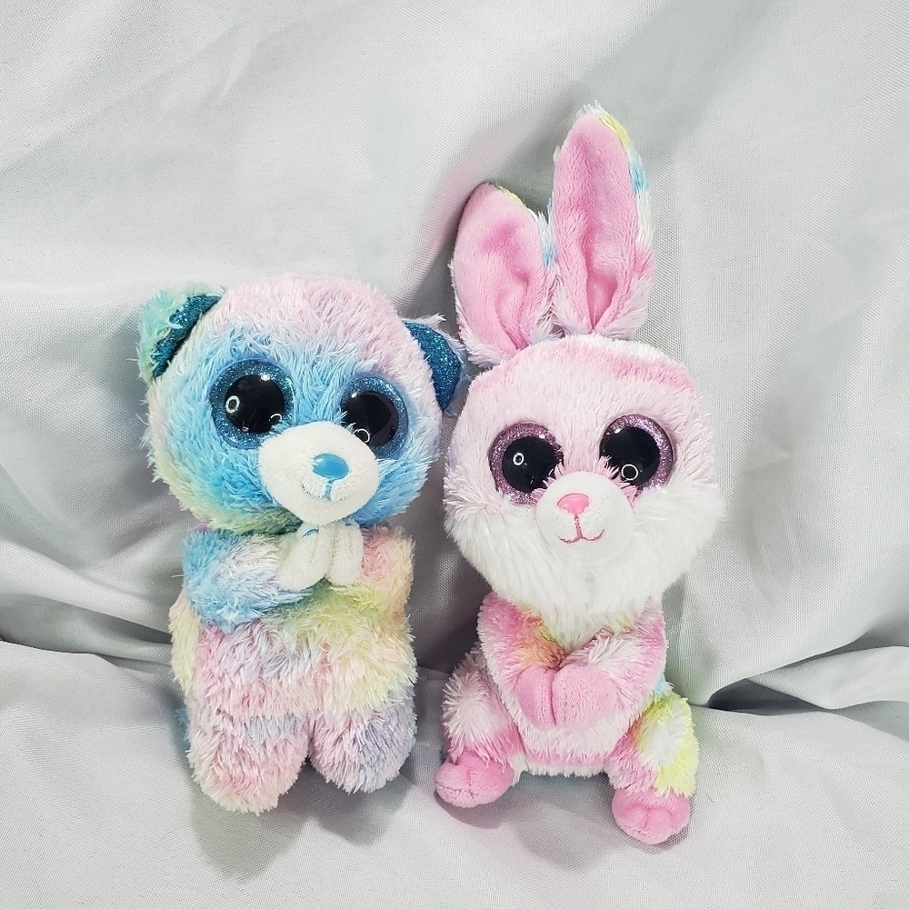 Ty Beanie Boos Hope Praying Bear Lollipop Bunny Rabbit Plush Stuffed Toy 7 Inch